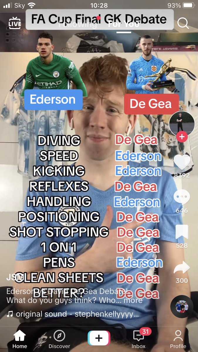 Tiktok ball knolly is disgusting, look at the attributes he’s comparing just shows how they all look at goalkeepers