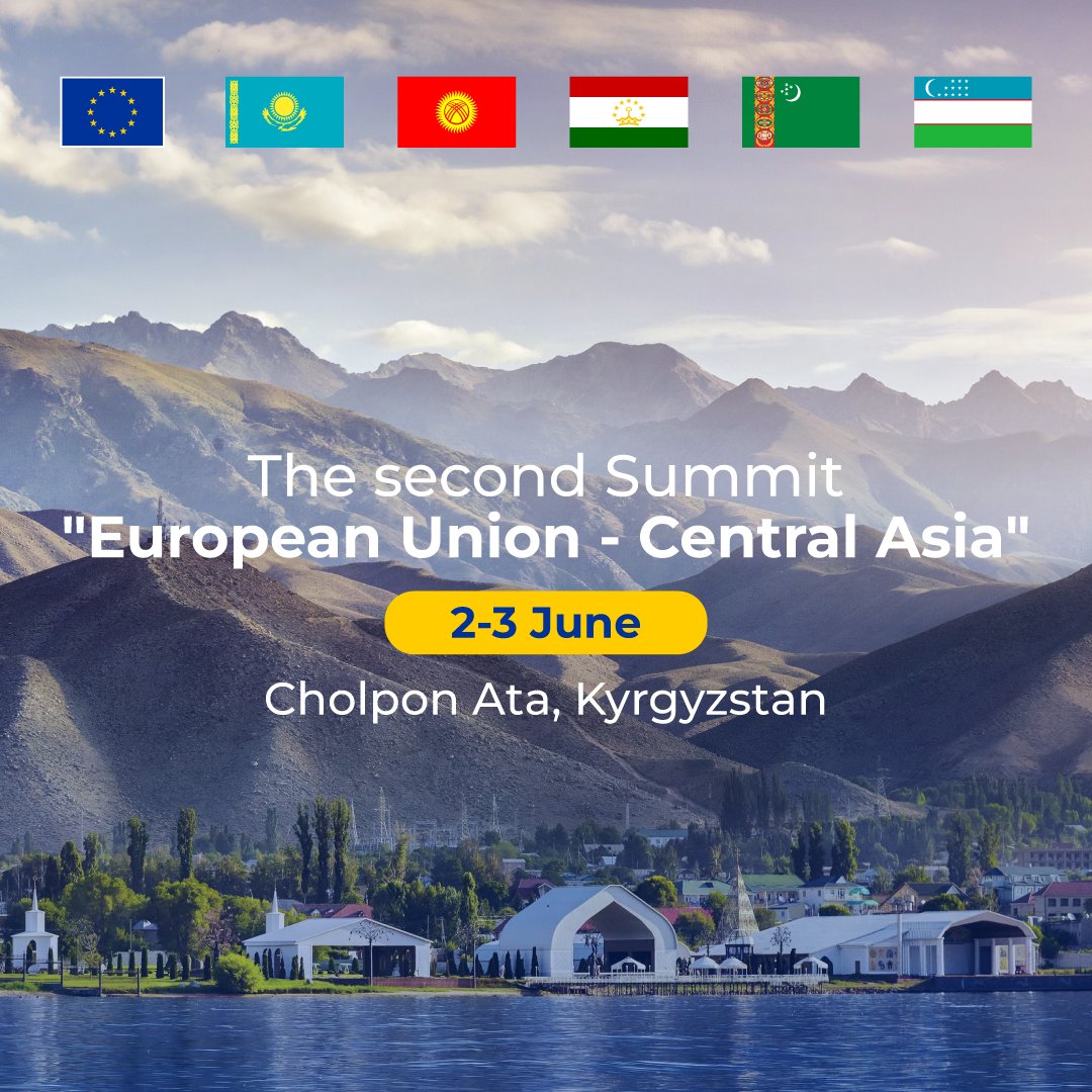 The President of the European Council @CharlesMichel will visit 🇰🇬 on 2-3 June to co-chair the 2nd Summit 'EU - Central Asia', together with the host of the summit - the President of the Kyrgyz Republic Sadyr Japarov.

For more: eeas.europa.eu/delegations/ky… 

#EU4KG #EU4CA #EUCA23