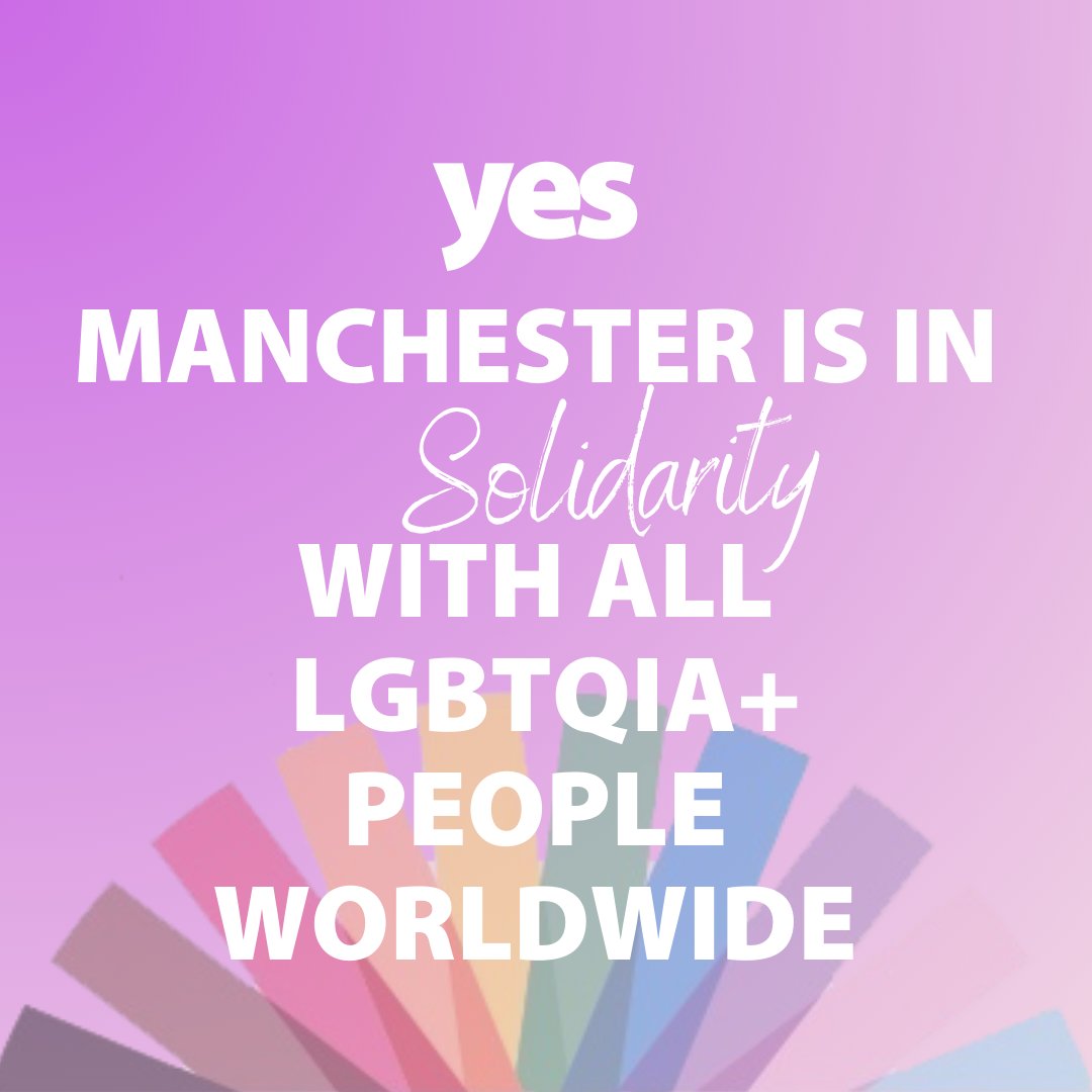 PRIDE IS IN THE AIR! • ✨Yes Manchester, stand strong in solidarity! Together, we champion equality, love, and acceptance for all! • #PrideMonth #LGBTQIA+ #YesManchester #InclusionMatters #LoveIsLove #Equality #StandStrong #EmbraceUniqueness #solidarity #lgbtqia+ @LGBTfdn