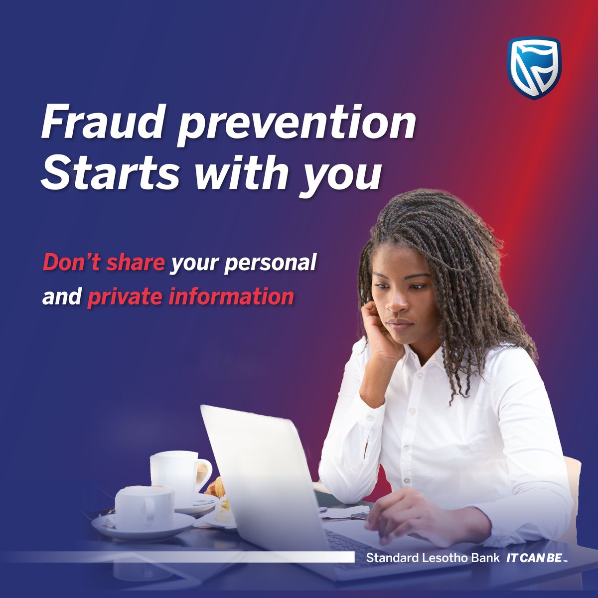 The best way to beat fraudsters is by being one step ahead. Trust no one with your personal details in response to a request that you didn’t make or expect! #FraudAwareness #ItCanBe