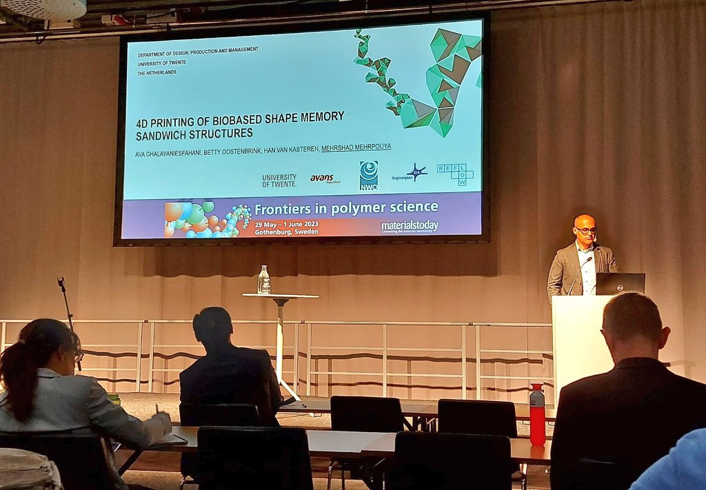 I presented the results of our granted project, #4DPrinting of biobased shape memroy sandwich structures, in #FrontiersPoly2023. I would like to thank all collaborators @UTwente @AvansHogeschool @CentreBiobased @ReflowFilament