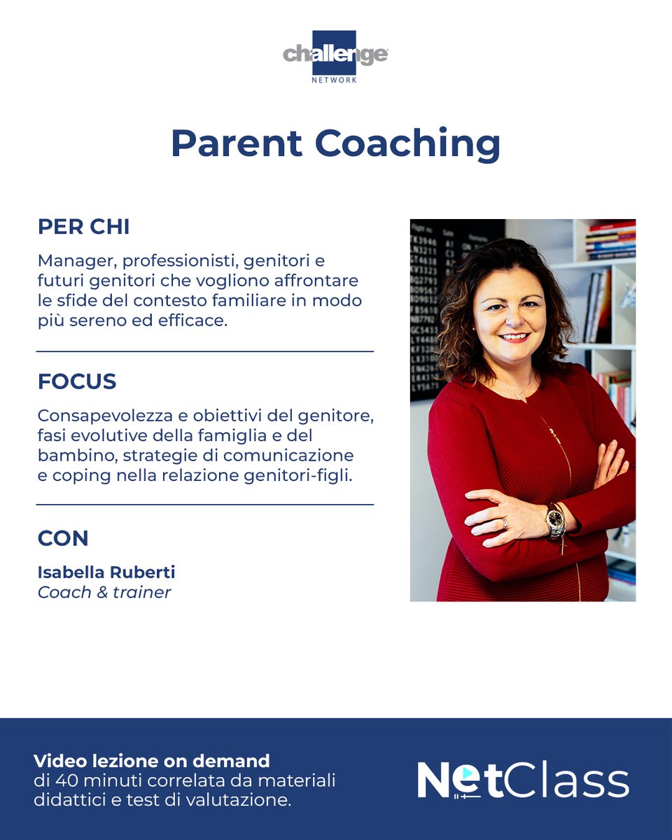 challengentwrk's tweet image. Per la #GiornataMondialedeiGenitori la NetClass sul #ParentCoaching è in promo a un prezzo speciale🎁
Il corso on demand dedicato a genitori e professionisti per trasformare le sfide famigliari in una risorsa👇challengenetwork.it/corso/netclass…

#challengenetwork #ParentsDay #formazione