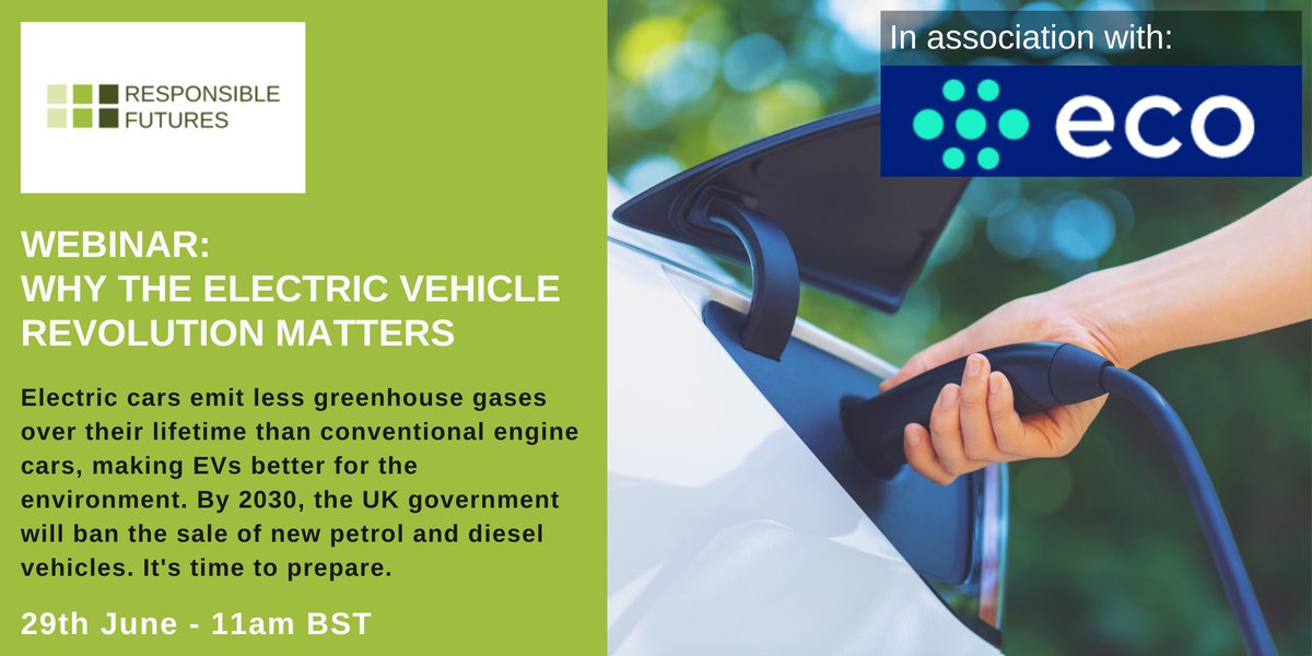 Registration is now open for our latest educational webinar: Why the EV Revolution Matters which will answer all the questions you have about switching to EV. It's FREE to register. eventbrite.co.uk/e/541100685717
#ElectricVehicle #sustainablebusiness