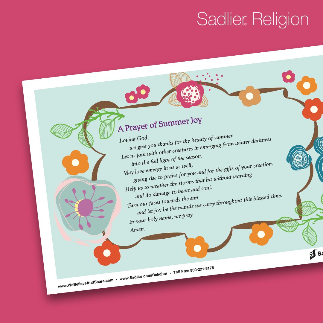 🌼🌸🌷 Download A Prayer of Summer Joy Prayer Card and use it to enhance your own joy in this lovely season! 🌼🌸🌷 hubs.ly/Q01NrK2j0 #Catholics #CatholicKids #CatholicFamily #Catechist #Catechesis #Catechism #CatholicEdchat #CatholicSchool #FaithFormation #CatholicSchools