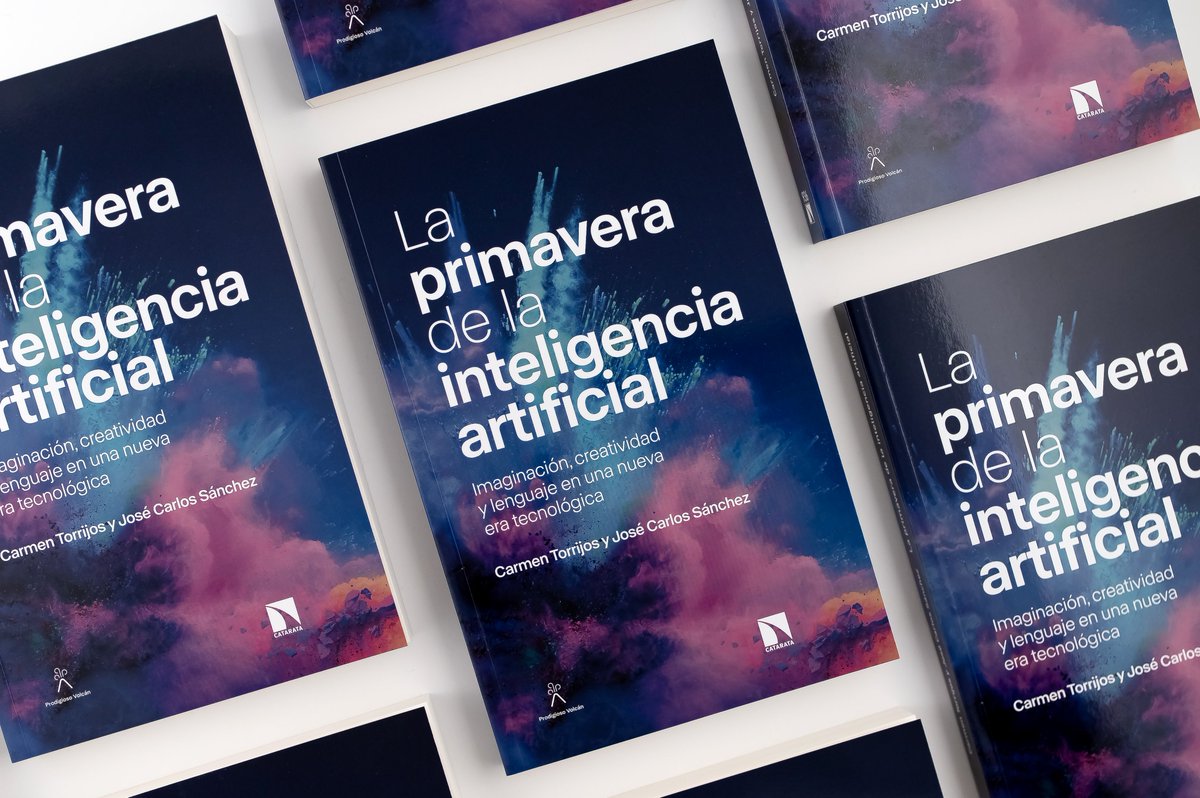 tweetmench's tweet photo. 📘 Me hace mucha ilusión presentar por fin este libro, donde Jose Carlos Sánchez y yo intentamos explicar que la #IA es también una historia que nos hemos contado llena de narrativas, ficción y memes. Con @losdelvolcan y @CatarataLibros. https://t.co/CseVkmaCBE