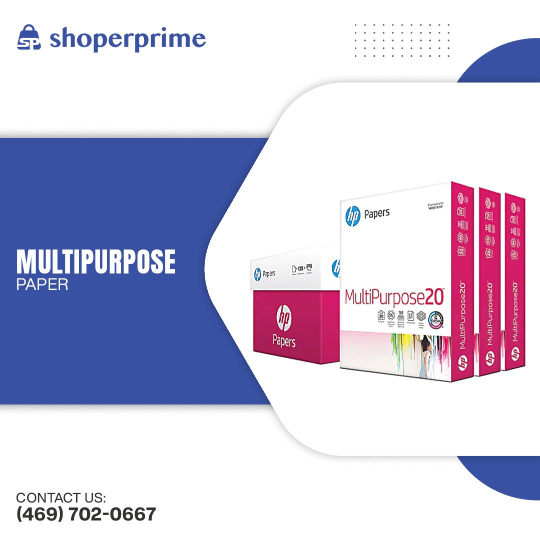 shoperprime's tweet image. Need multipurpose paper for your home or office? Shoper Prime offers a diverse selection of high-quality multipurpose paper, perfect for printing, writing, and crafting. Find the ideal paper for all your needs. Visit us at our website//bit.ly/3MEteSe 

#MultipurposePaper #Pri ...