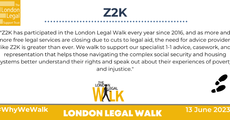 londonlegal's tweet photo. The London #LegalWalk is a chance for everyone to come together and support #accesstojustice as a legal community.

Here's a quote from @Z2K_trust who will be joining us for the 7th year!👇

#WhyWeWalk