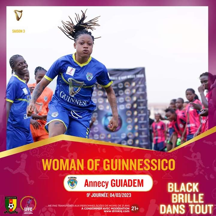 Apres @AnnecyNguiadem  au 9e #Guinnessic, c'est au tour de  #ONOMO  toujours face au champion #LEKIE d'être honorée par le Titre de  'WOMAN OF GUINNESSICO'  de @GSuper_League.

#Congratulations #WomanOfGuinnessico  #FCE #nguiadem  #ONOMO #GSL3 #PAK #EnsembleEcrivonslHistoire