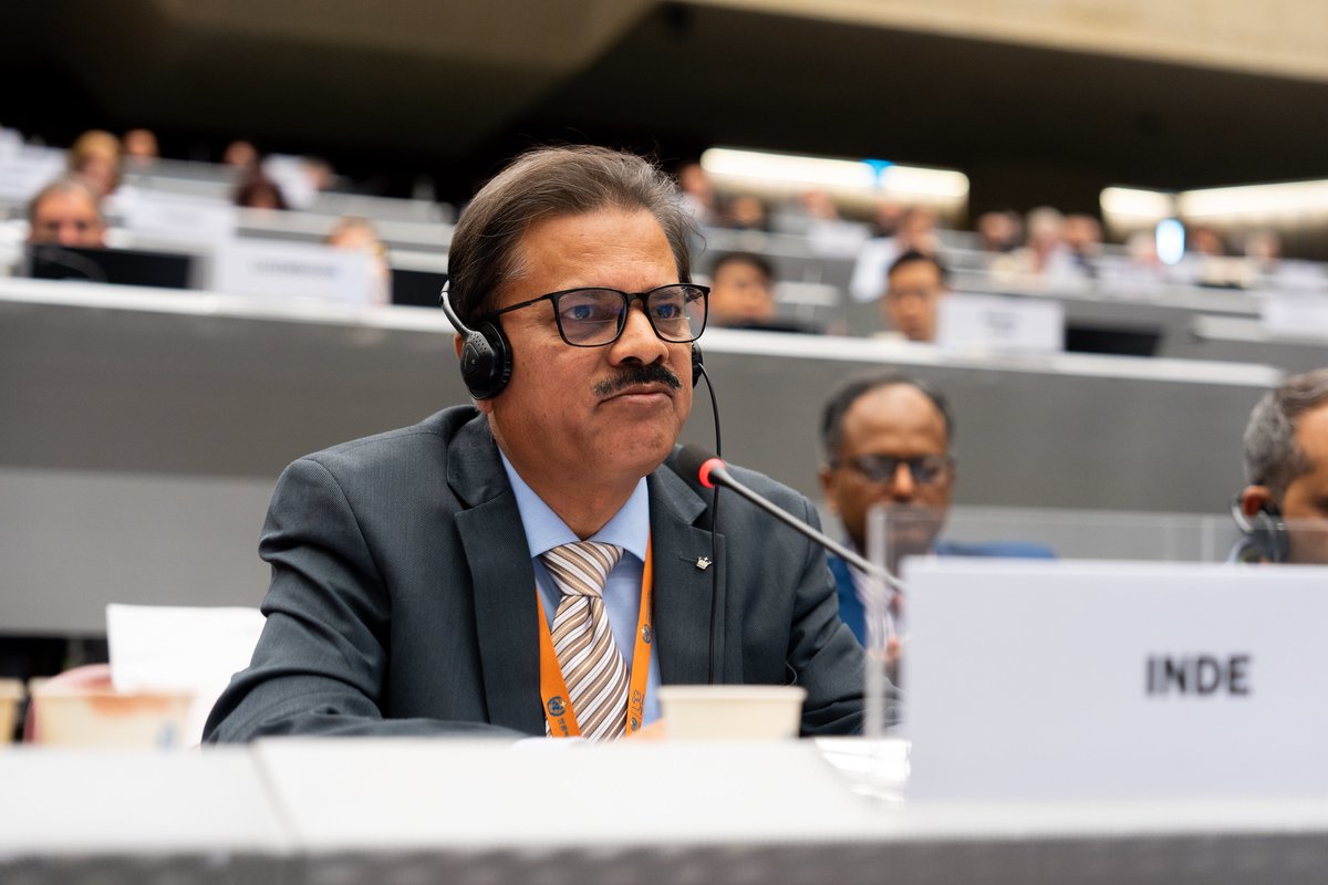 WMO's tweet photo. Mrutyunjay Mohapatra, director of @Indiametdept has been elected Third Vice-President of WMO at #MeteoWorld. 
We congratulate all the new office holders. https://t.co/XqHVuOrJN8