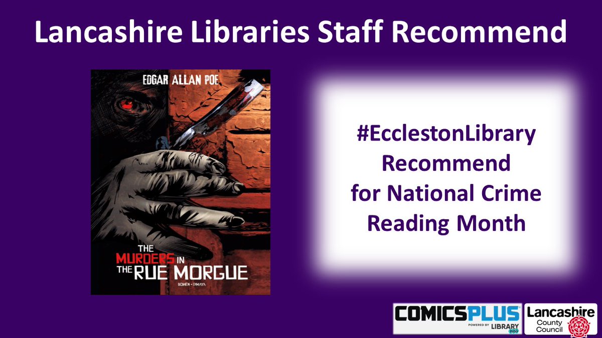 LancsLibraries's tweet image. National Crime Reading Month isn&apos;t just for traditional books! 
#EcclestonLibrary love how this graphic novel adaptation of an Edgar Allan Poe story really brings it to life
Comics Plus is free with your Lancashire Library Card
lancashirecclsukfl.librarypass.com
@ComicsPlus