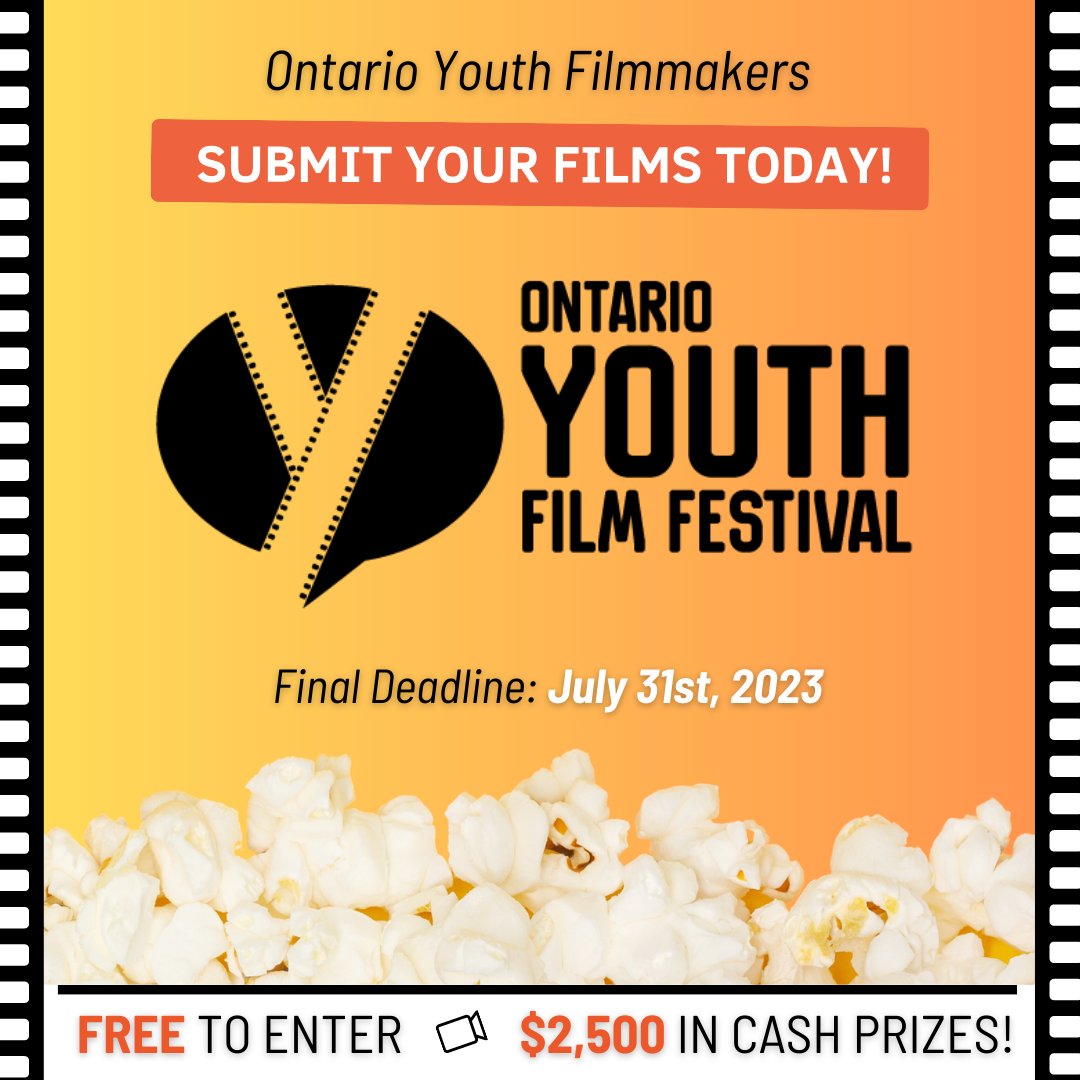 ✨Submissions open for #OYFF2023✨ High school filmmakers in Northern Ontario, enter by placing at Cinéfest Sudbury’s CTV Best in Shorts Competition! (@CinefestSudbury) Youth filmmakers in Eastern Ontario, submit directly to the OYFF!
