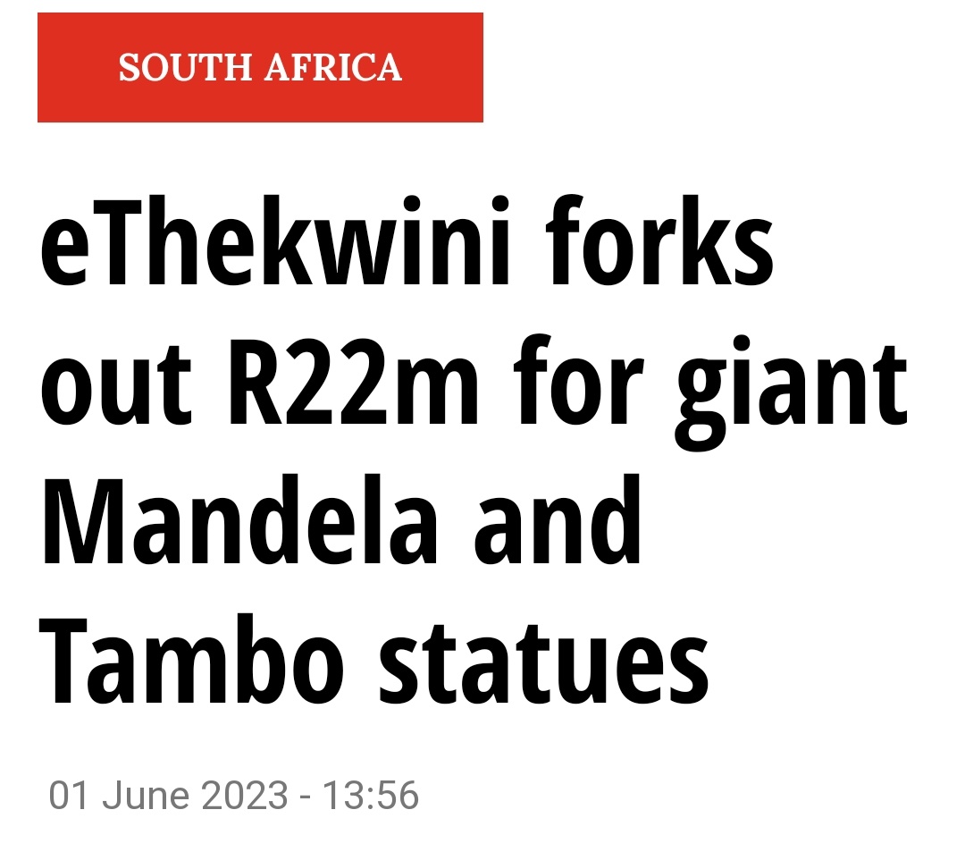 South Africans: 'We're in the middle of a rolling blackouts crisis, crime crisis, unemployment crisis, infrastructure collapse crisis, open borders crisis, and a massive cholera outbreak. Do something!

ANC government: 'Best we can do is R22 million statues of ANC comrades.'