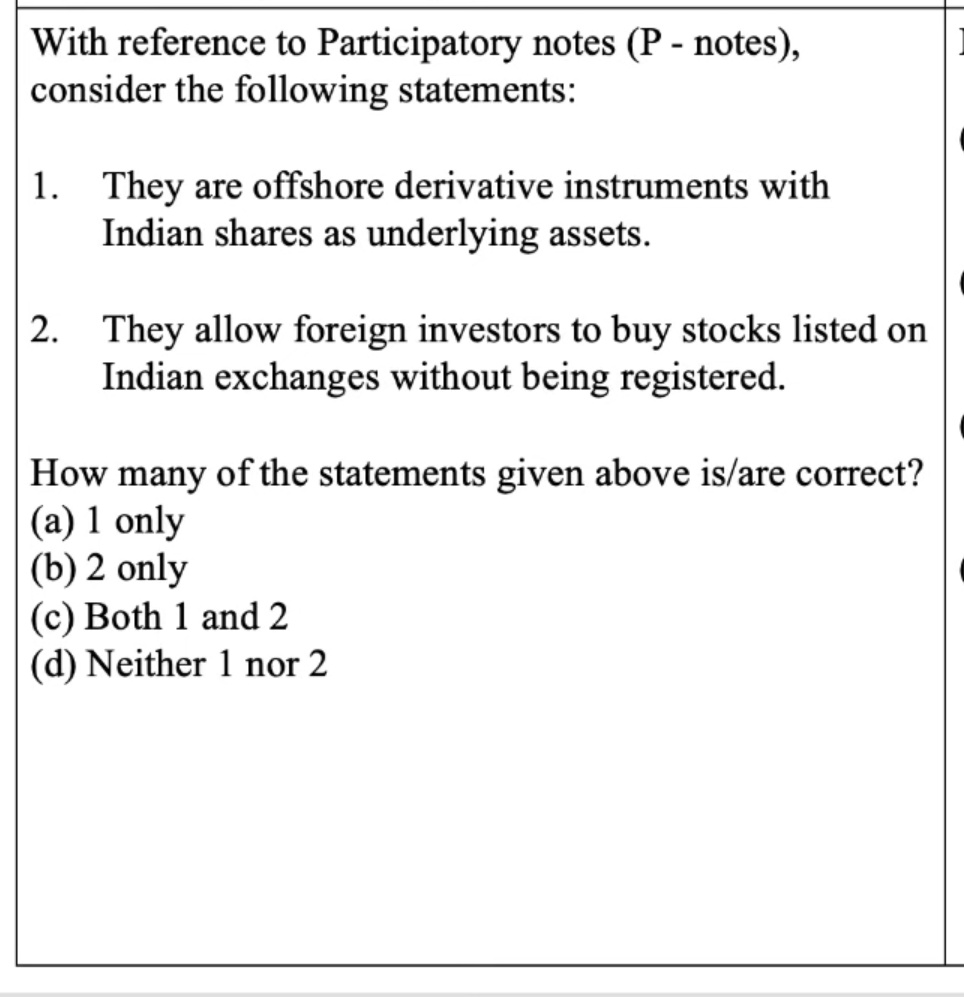 CSExamination's tweet photo. Solve this Practice Question to test your preparation level.

#UPSC #BPSC #UPPSC #HPSC #MPPSC #CGPSC #RauIAS  #UPSCPrelims2024

[ Do check this space AGAIN after a while for correct answer and necessary explanation ]

#Pnotes #economy https://t.co/wcm97ChfsF