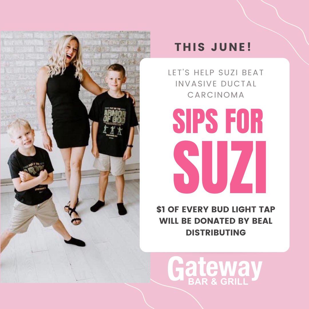 GatewaySF's tweet photo. Our very own Suzi is going through quite the fight and needs our help and our prayers. In the month of June, Beal Distributing has graciously offered to donate $1 of every @budlight Tap sold!
@BudSiouxFalls
#Cheers💗🍻
#SuziStrong🥊💪🏼 https://t.co/o3NdtLUmXk