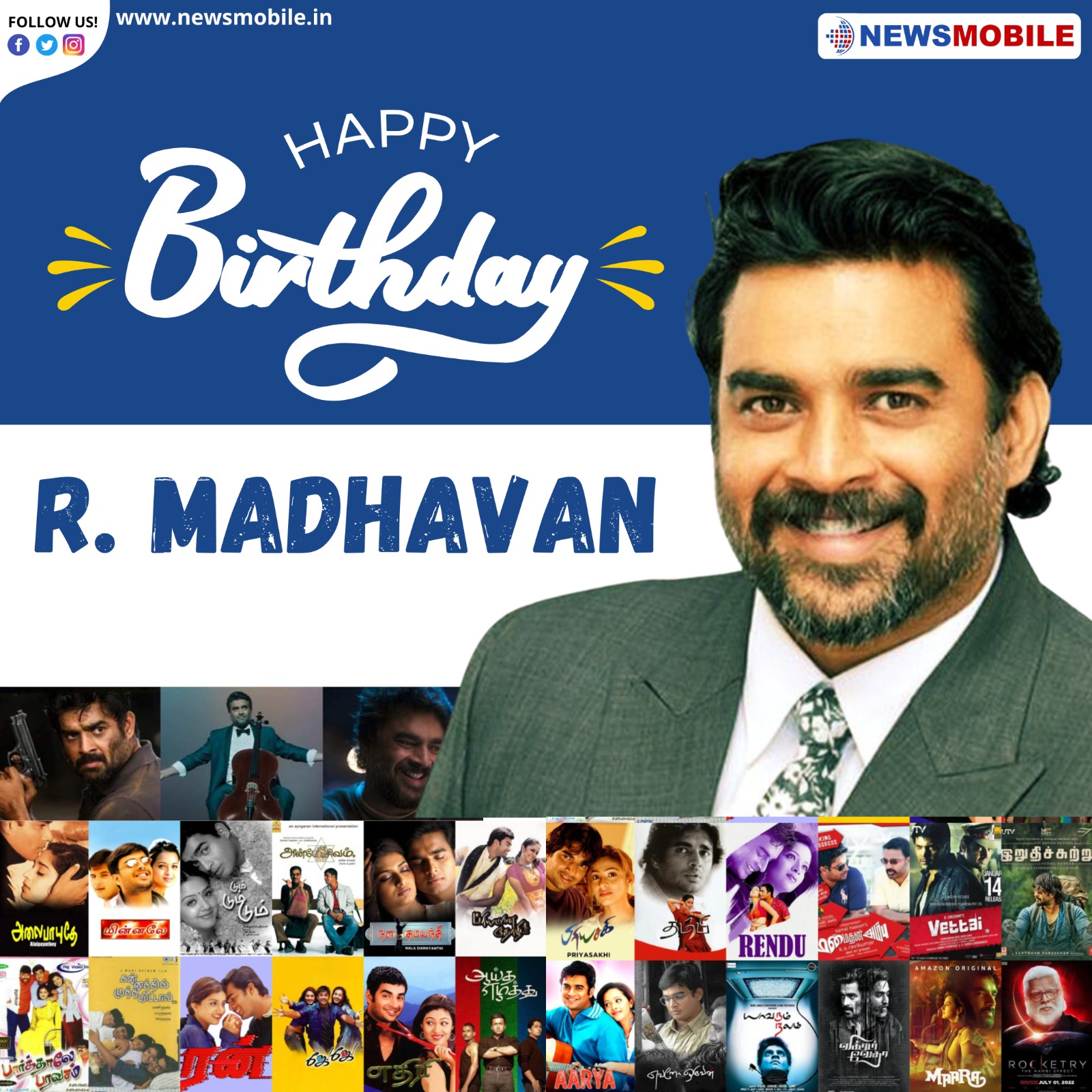 Wishing actor R Madhavan a very happy birthday!    