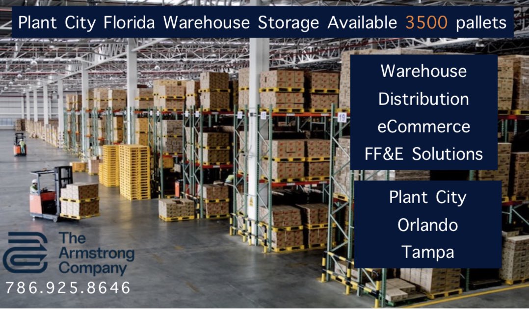 Florida ⛱️☀️pallet storage available immediately!!! 

Plant City and Pompano Beach.

#logistic #logistics #transport #cargo #logistica #container #transportation #shipping #truck #warehouse #logistik #supplychain #plantcity #orlando #tampa #trucking #export #ff&amp;e #delivery