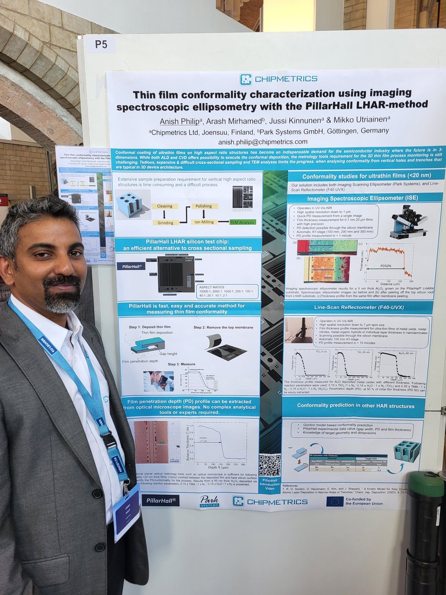 Imaging Spectroscopic Ellipsometry - is fast and accurate optical tool for PillaHall. Learn more in #EuroCVD #BalticALD poster session. Presented by <a href="/philipanis/">anish Philip🇺🇦🇮🇳 🇫🇮</a>
