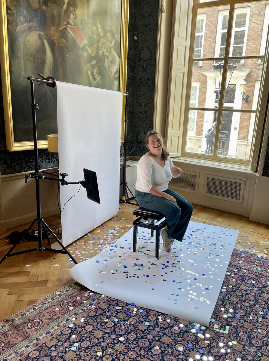 MariaWiertsema's tweet photo. When you start the day with an expected flashtalk, get pulled into an unexpected video interview with confetti shower, and then end the day with some ice cream, you know the day has been good 🤩🤩 @DocTinaK @marthederoo https://t.co/G82mSsP6Kb