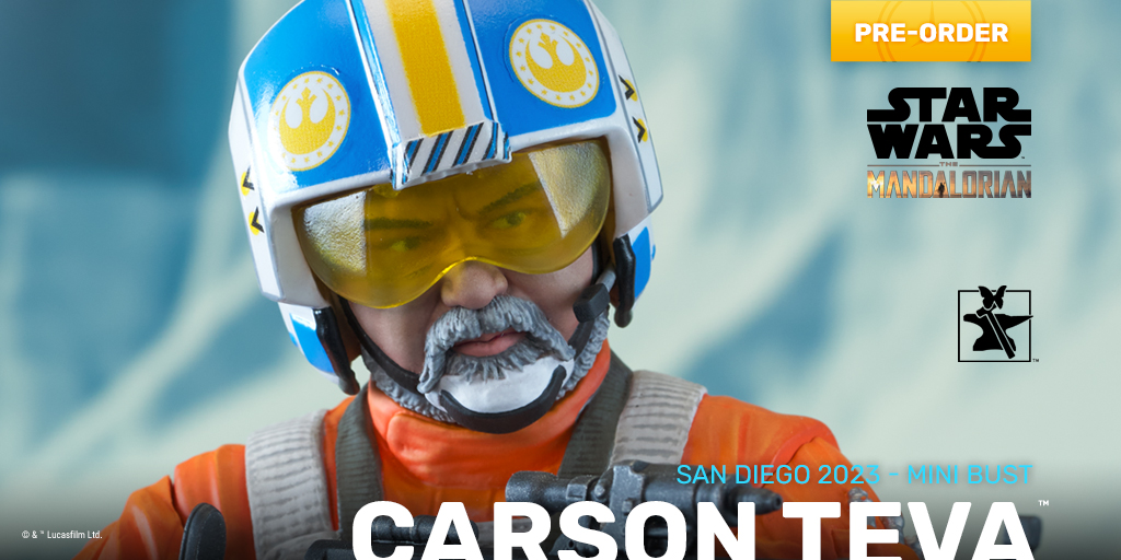 Ice Spiders, beware! Carson Teva is perfectly replicated as a 1:6 scale Mini Bust based on his appearance in THE MANDALORIAN™. This limited edition #SanDiego exclusive has an edition size of just 1,000 pieces!

bit.ly/CARSON-TEVA 

#StarWars #TheMandalorian #CarsonTeva