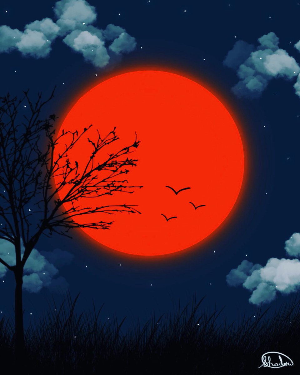 Darko1625's tweet photo. Red Moon 🌙✨
#lunaroja #moonred #luna #drawing #art https://t.co/9Ney7Co9lm