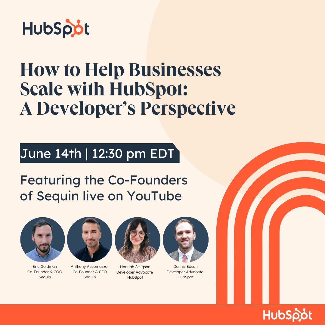 TechWithHannah's tweet image. ⚡️Attn @HubSpot Developers!⚡️
If you build integrations with the #crm and help businesses scale, you want to take advantage of this upcoming #webinar with @goldmanem, @billyoncetoldme, and I!
#hubspotdeveloper #hubspot
Register here: events.hubspot.com/e/mpdz9v/