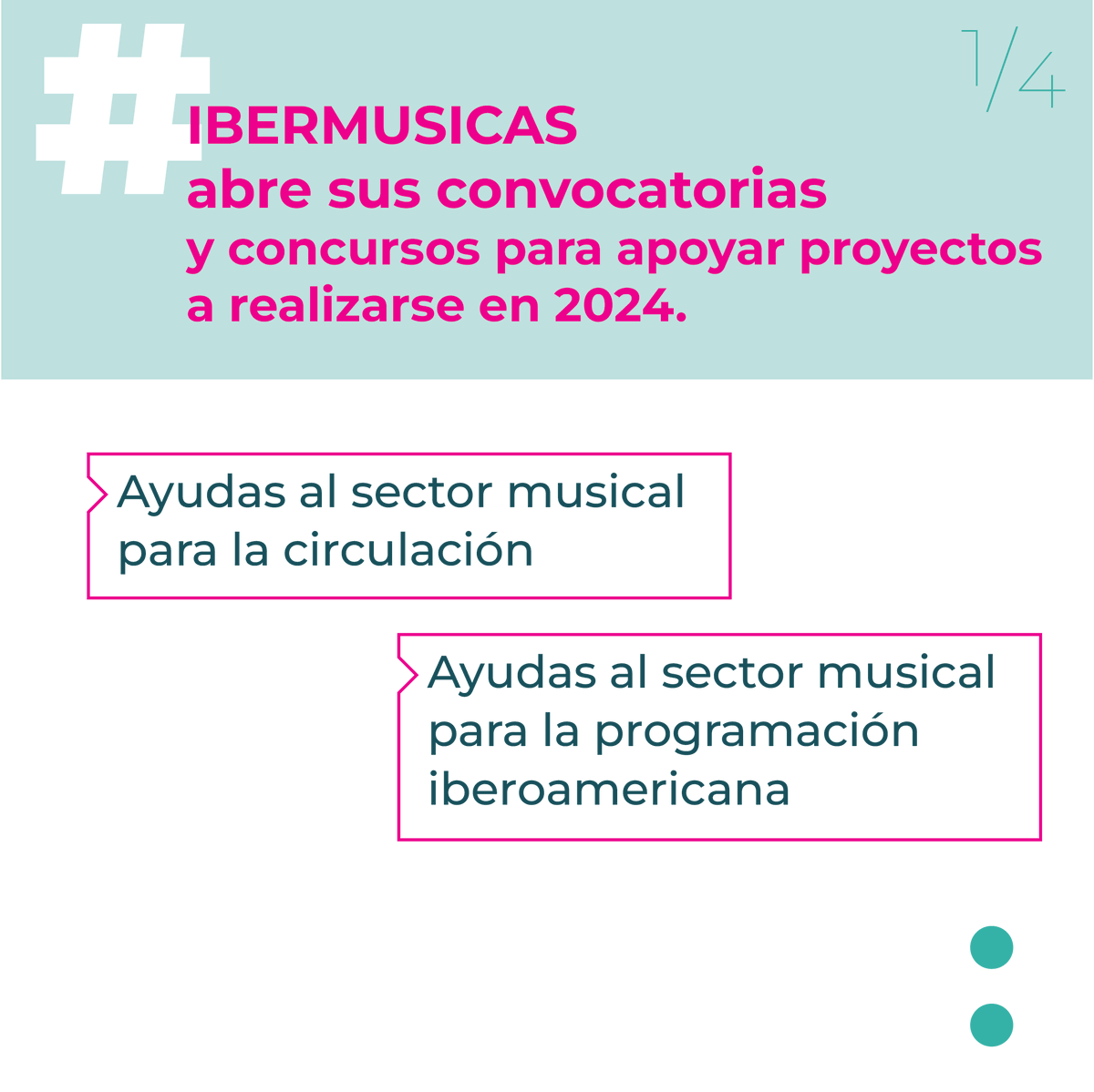 Ibermusicas's tweet photo. Anunciamos el Lanzamiento de las Convocatorias Ibermúsicas 2023 para actividades 2024

Puedes postularte aquí  👇👇👇👇👇
https://t.co/yJS8QIncR0 https://t.co/3ao9ZU4ly1