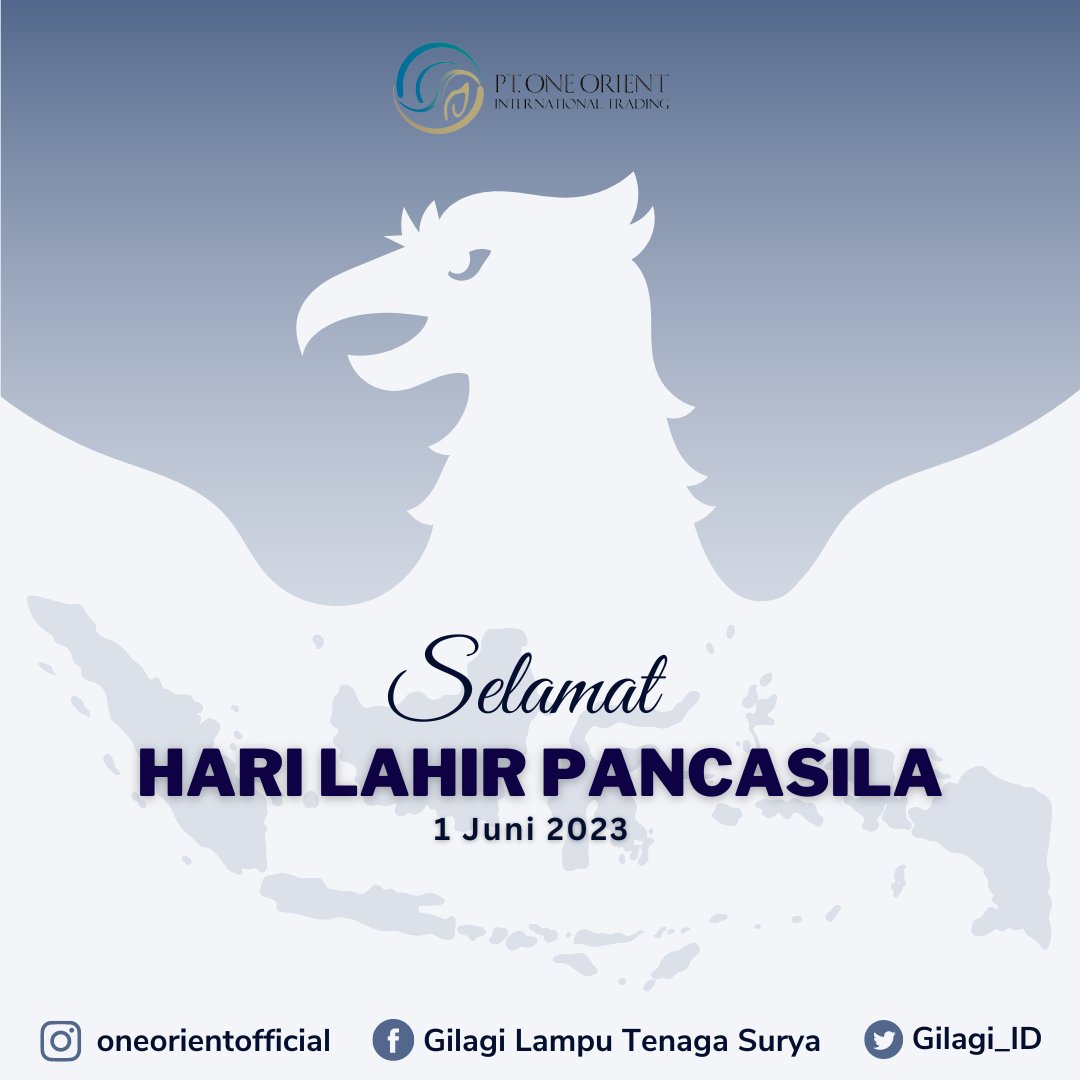 SELAMAT HARI LAHIR PANCASILA 2023 

Semoga kita semua senantiasa mengamalkan nilai-nilai #Pancasila dalam kehidupan berbangsa dan bernegara.

#harilahirpancasila2023 
#IndonesiaMaju 
#oneorient 
#gilagilamputenagasurya 
#lamputengasurya
#tenagasurya