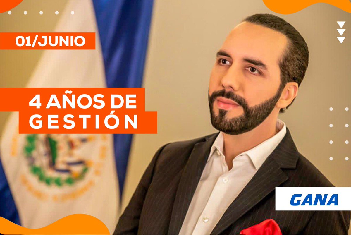 GANAOFICIAL's tweet photo. ¡4 años transformando El Salvador, #4AñosEnElRumboCorrecto! 🇸🇻💪🏻

Estamos siendo parte de los cambios positivos que se viven en el país y junto al Presidente @nayibbukele continuaremos construyendo #ElSalvador. 

#SomosGANA #AlianzaNaranja #PorElSalvador https://t.co/v9YrkFoNun