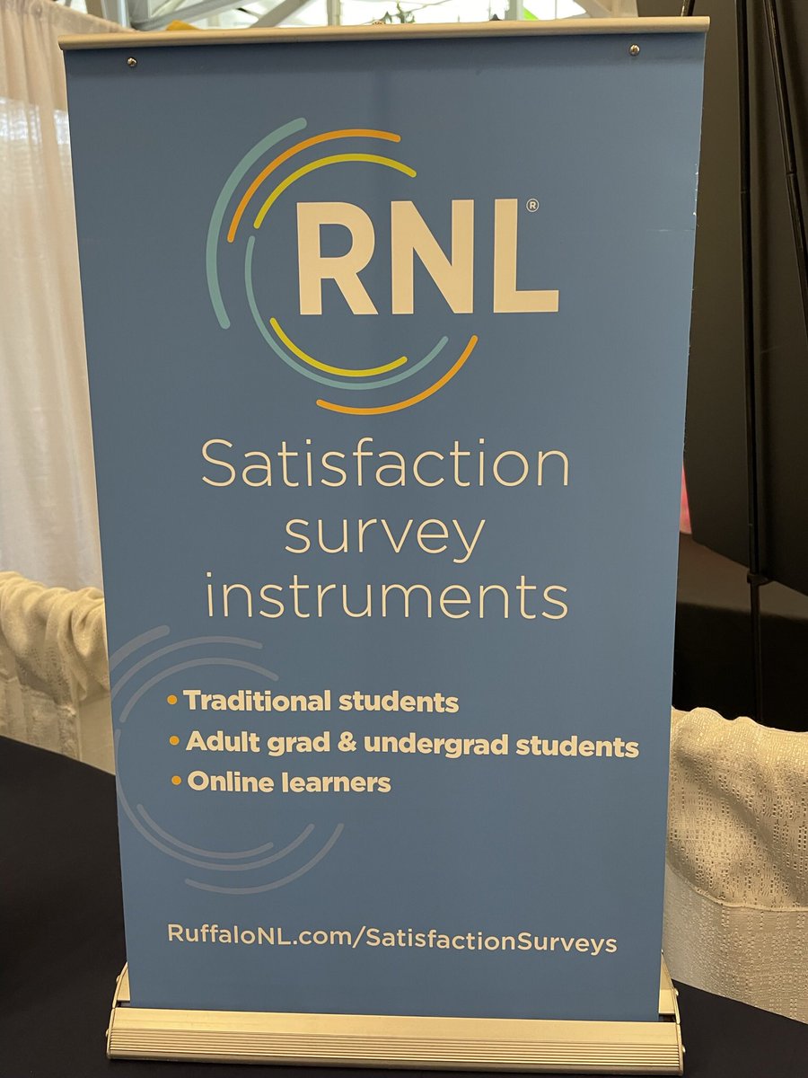 Stop by the Ruffalo Noel Levitz (RNL) exhibit booth before 2pm today to learn more about surveying your students to impact student success. #AIRForum