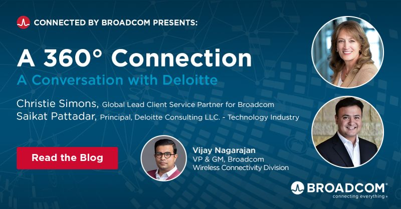 You already know @Deloitte, but did you know that they're #ConnectedByBroadcom? 

We spoke with Christie Simons and Saikat Pattadar about our 360-degree relationship and what that connection means for our clients around the globe. 🌐

Learn more 👉 bit.ly/43paehn