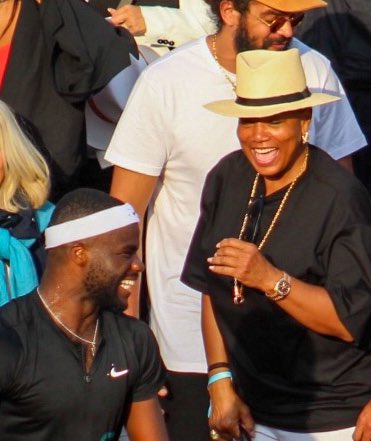 elrefaim's tweet photo. @IAMQUEENLATIFAH &amp; @FTiafoe enjoying a moment at @rolandgarros #frenchopen #rolandgarros  #tennis https://t.co/Z6moeqduCF