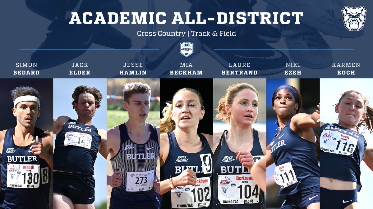 7️⃣ XCTF student-athletes have been recognized by College Sports Communicators as Academic All-District 📰 --> bit.ly/3WRu5DZ #ButlerWay