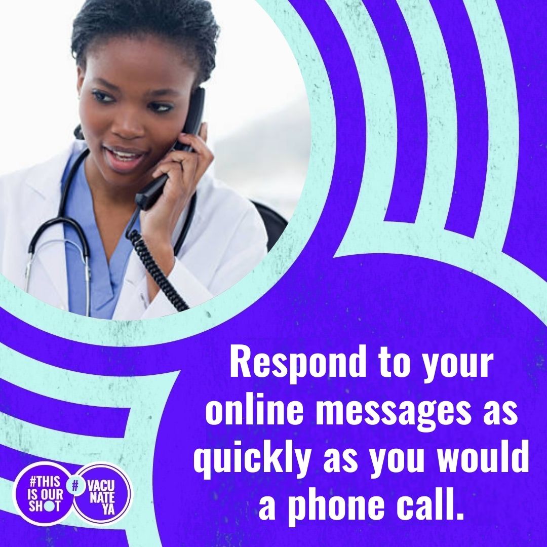When patients contact you online, they expect you to reply in a timely manner. Set a standard for how quickly your practice will reply to reviews or online messages. Acknowledge that you've seen the message even if you don’t have a response. Timely replies show that you care.