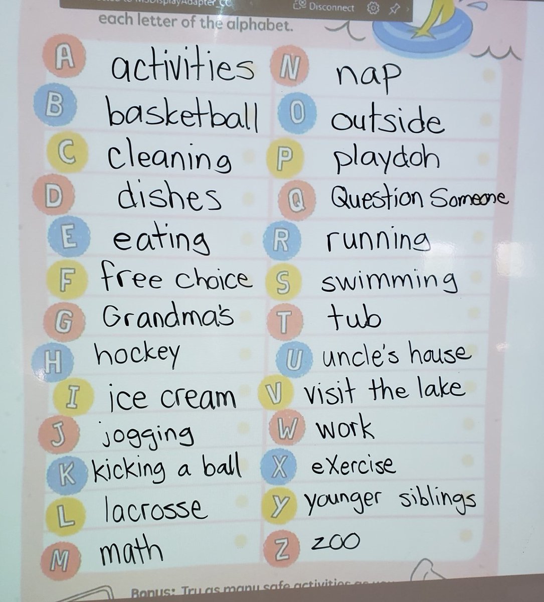 Mrs. Packham's class created their own Screen-Free A-Z list to help students reduce their screen time for our Wellness Challenge <a href="/GEDSB/">Grand Erie District School Board</a> <a href="/Martin77Heather/">Heather Martin</a>