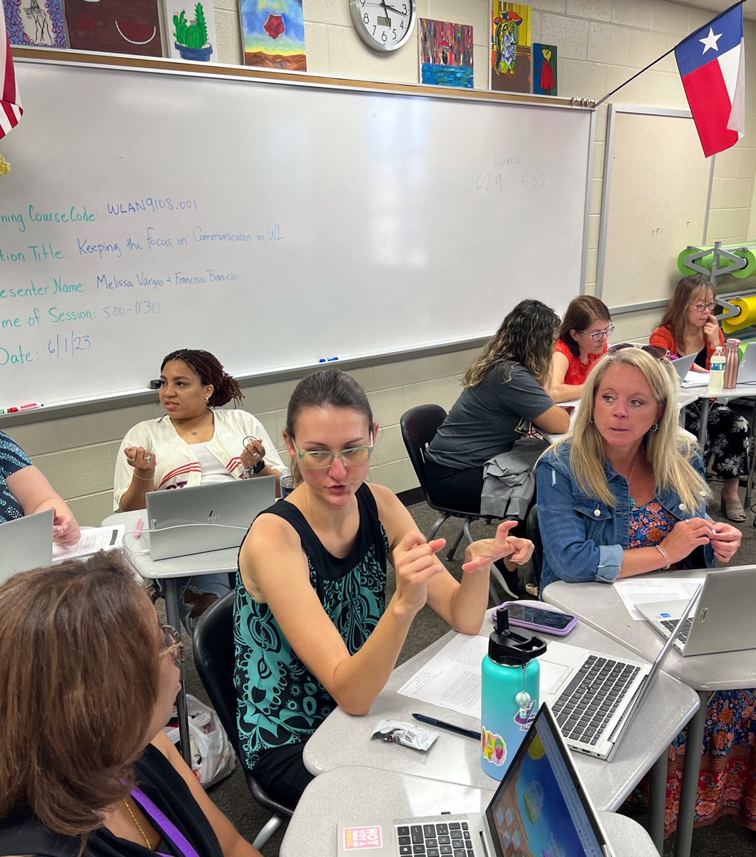 RGAPMobileLive's tweet photo. 🚨Professional Development Alert🚨: Jennifer Baker (RPHS American Sign Language) is #AllHand in Her Explanation of Taking A Non-Communicative Task &amp; Tweaking It To Make It Communicative! @RPHS_World @ProfeBrachoHill @FBISD_MSD @RPHS_Panthers @FBISDWorldLang @FortBendISD https://t.co/oQRqSNPPwB