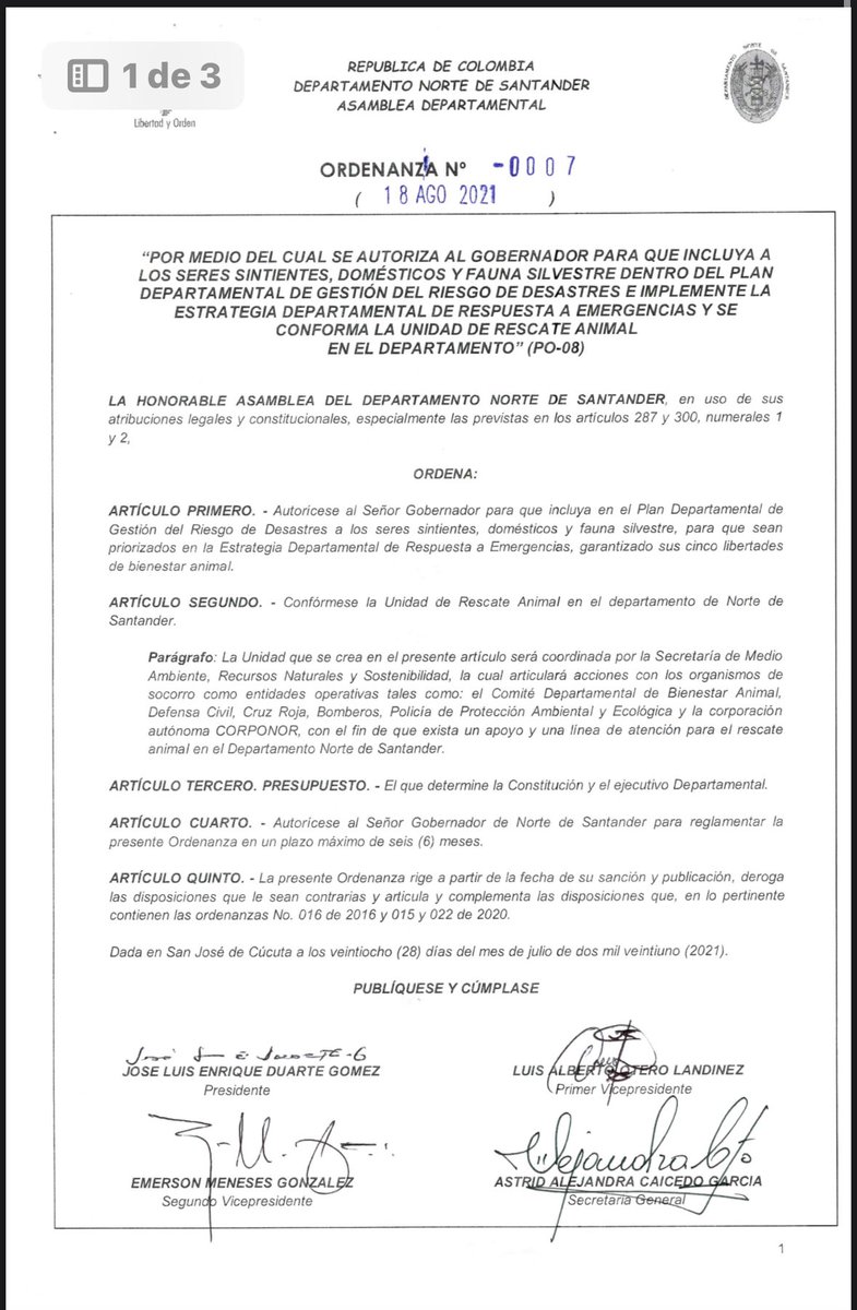 Debido a la emergencia registrada en el Corregimiento del Tarrita en #Ocaña <a href="/GoberNorte/">Gobernación de Norte de Santander</a> solicitamos cumplimiento de la ordenanza 0007 para atender de manera integral a damnificados tanto personas y seres sintientes.
<a href="/PGN_COL/">Procuraduría General de la Nación</a>