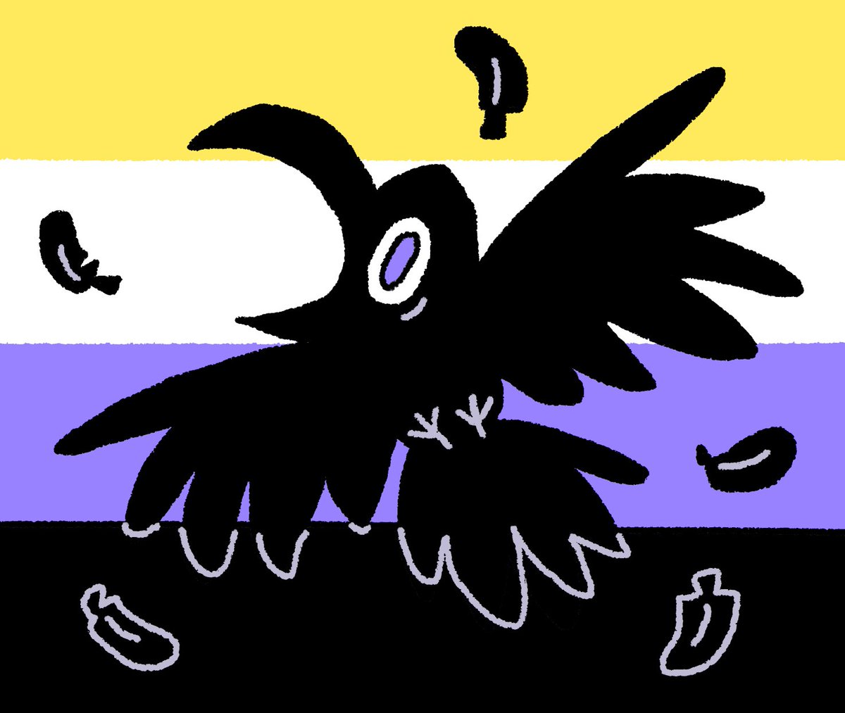 HAPPY PRIDE FROM YOUR LOCAL SPOOKY CROW THAT HAS NO BINEY!!! NONE!!!