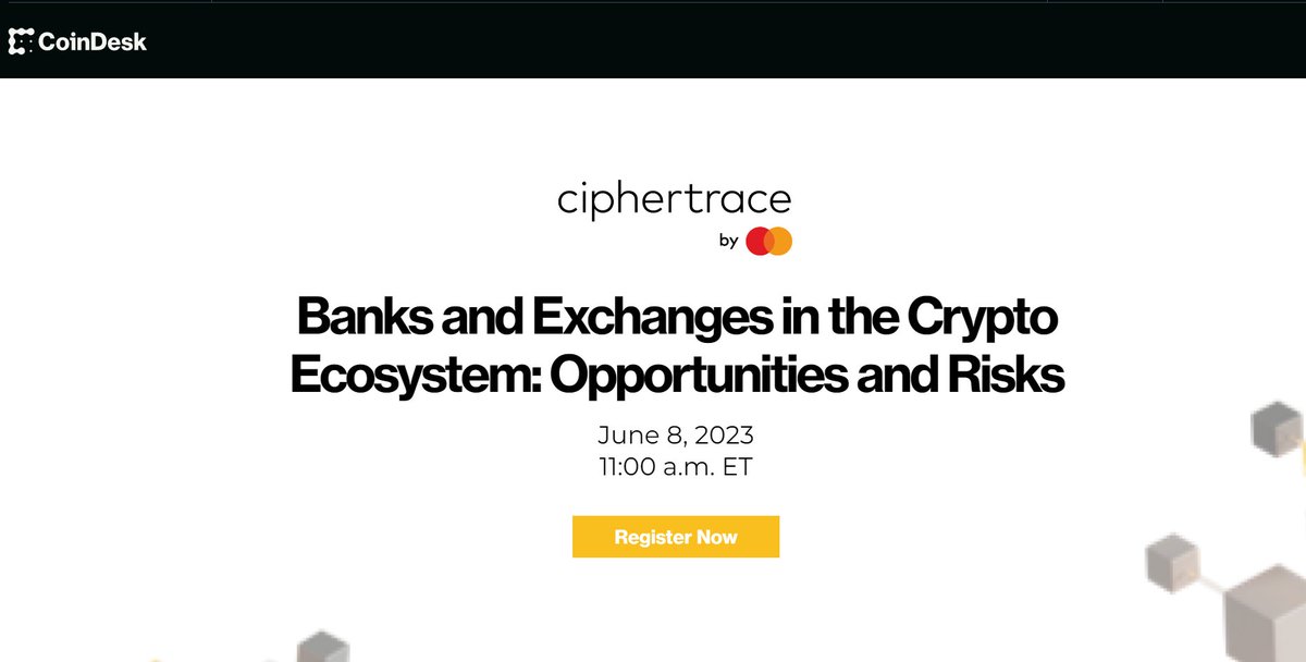 BullNakedCrypto's tweet photo. I would sign up for this if I were you prob a good listen.
Also did you know #Ciphertrace is a #chainlink node which was acquired by MasterCard in 2021? https://t.co/mXcW7qDxe9