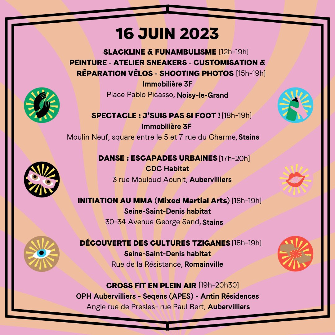 🌟 Programmation Regard neuf 3 du 16 juin 🌟

Une incroyable première journée du festival vous attend dans de nombreux lieux de Seine-Saint-Denis ! 

Plus d’informations sur les événements sur : regardneuf3.fr/programmation/…