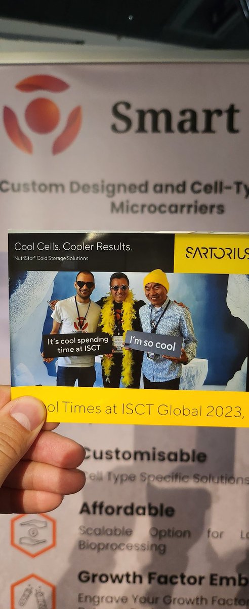 Fun time  @ ISCT 2023
@ISCTglobal 😍
@SartoriusGlobal 
@SmartMCsPTYLTD 
@warkianilab 
#ISCT2023 #stemcells