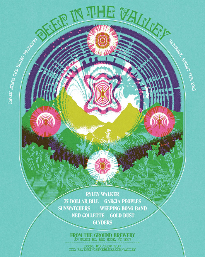RavenSingsTheBlues (@rstbrecords) on Twitter photo Deep In The Valley returns to <a href="/FTGBrewery/">FromTheGroundBrewery</a> for a 2nd year of heady jams in the Hudson Valley! Featuring RSTB faves - <a href="/ryleywalker/">Ryley walker</a> 75 Dollar Bill, <a href="/Garcia_Peoples/">Garcia Peoples</a> <a href="/SunwatchersBand/">Sunwatchers</a> Weeping Bong Band, @golddust_jpg @nedcol Glyders. poster by <a href="/EdSunspot/">Robert Beatty</a> tix: bit.ly/42k6wVF Deep In The Valley returns to <a href="/FTGBrewery/">FromTheGroundBrewery</a> for a 2nd year of heady jams in the Hudson Valley! Featuring RSTB faves - <a href="/ryleywalker/">Ryley walker</a> 75 Dollar Bill, <a href="/Garcia_Peoples/">Garcia Peoples</a> <a href="/SunwatchersBand/">Sunwatchers</a> Weeping Bong Band, @golddust_jpg @nedcol Glyders. poster by <a href="/EdSunspot/">Robert Beatty</a> tix: bit.ly/42k6wVF