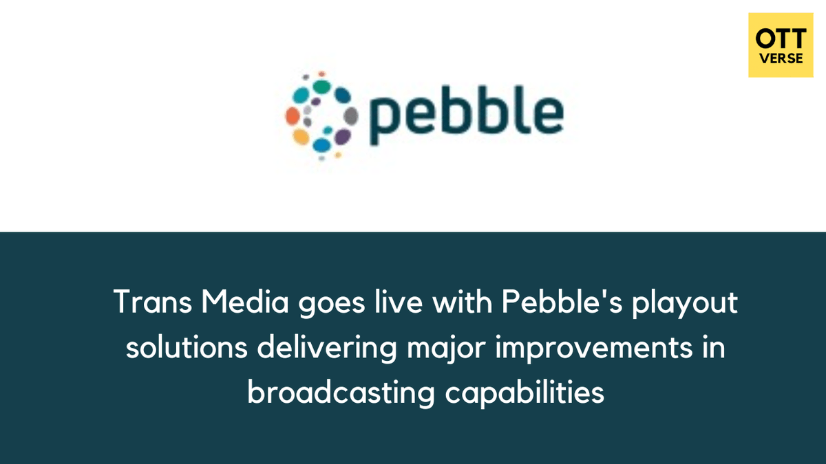 @TRANSTV_CORP  Media goes live with @pebbleupdates ’s playout solutions delivering major improvements in broadcasting capabilities.

Read more : zurl.co/E3Ih 

#ott #ottverse