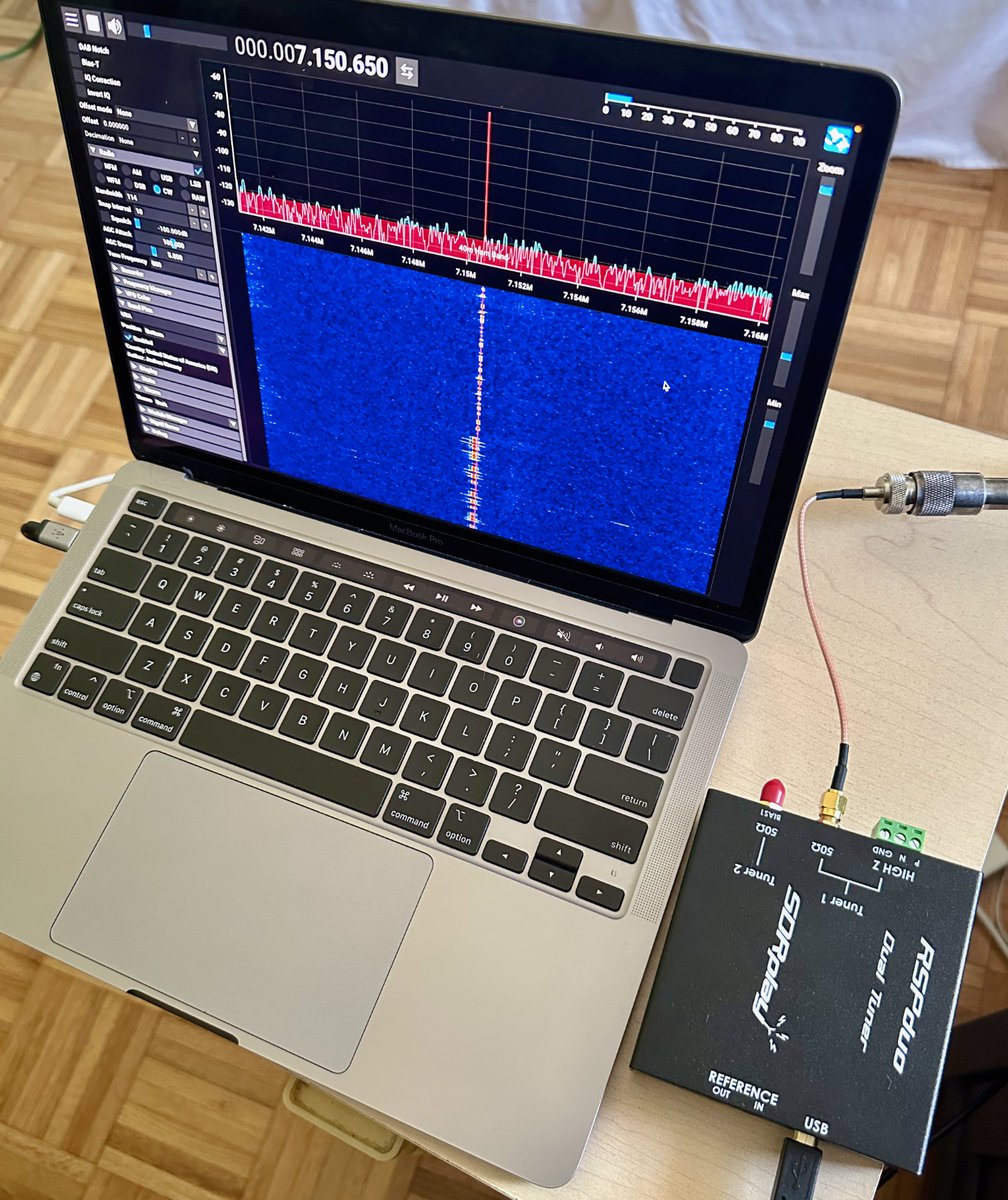 k1prd's tweet photo. Using the #SDRplay RSPduo SDR receiver. Wow, this device is sweet! Happened to hear a #POTA station on 40M so jumped over to my HF rig and made the QSO. #hamradio #amateurradio #sdr https://t.co/gtUP7s82H1