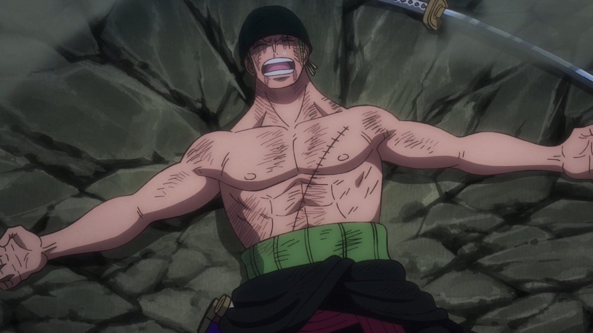 OnePieceAnime's tweet image. Nice job, Zoro; get some well-earned rest