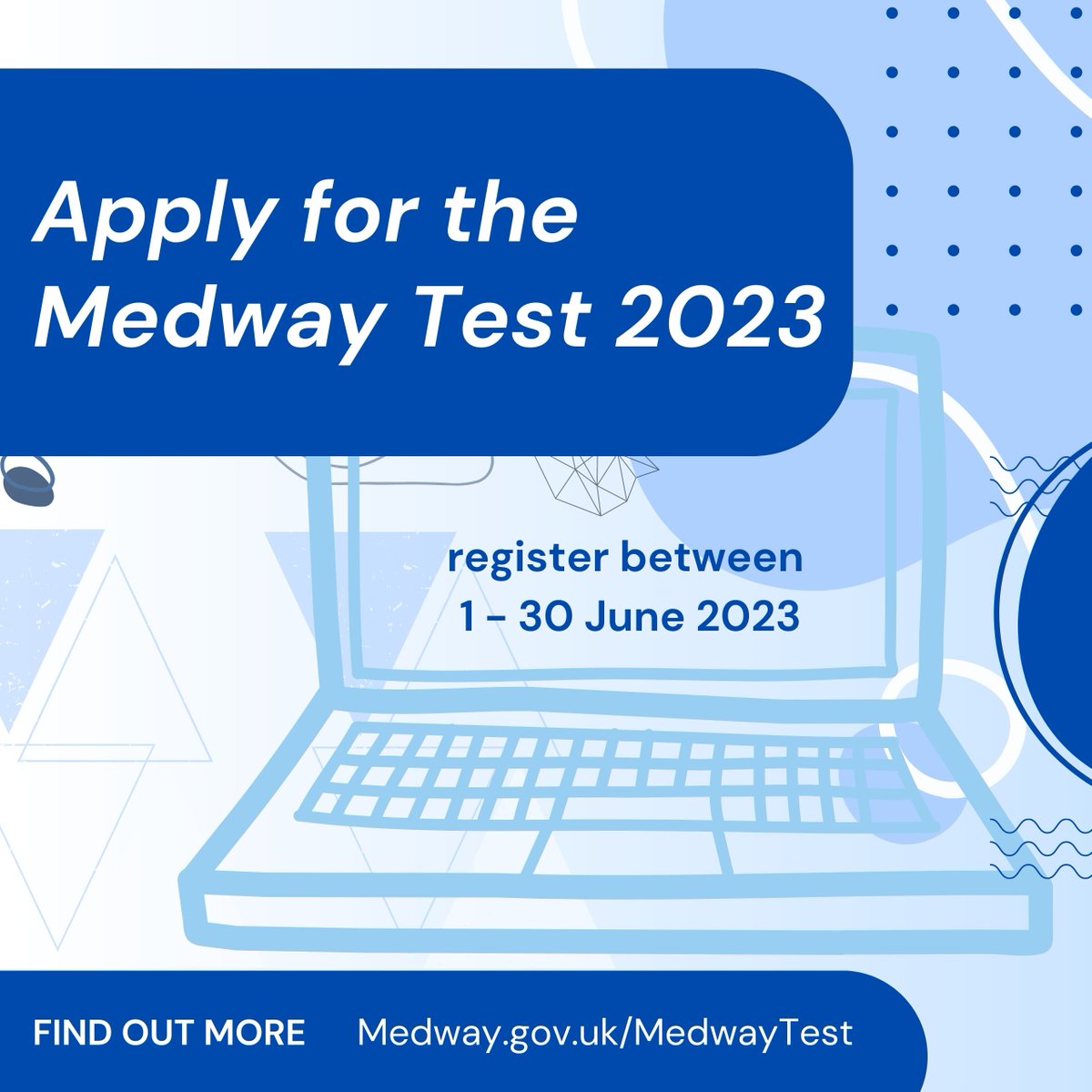 medway_council's tweet photo. If you would like your child to be considered for a Medway grammar school they will need to sit the Medway Test (Medway's 11+).  Registration is open between 1 and 30 June 2023. 

Find out more and register your child here - https://t.co/2XHAZZVvhd 

#MedwayTest https://t.co/xPaYdovvP0