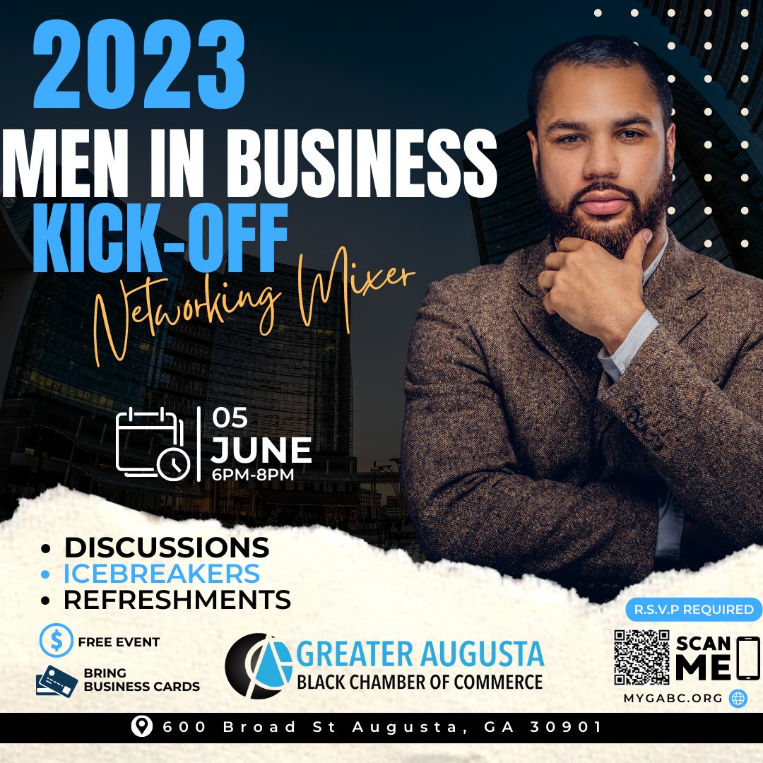 mygabc's tweet photo. #MenInBusiness: Calling all men in business! Join us for a casual meet and greet on June 5th at 6pm. Let's discuss hot business topics and refreshments will be available. Register now: https://t.co/ASDpPcWjcS
#gabc #mygabc #meninbusinesskickoff #networking #blackbusiness https://t.co/VPcWUoi2OK