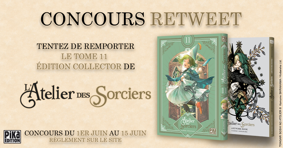 pikaedition's tweet image. [CONCOURS TAS] L'ATELIER DES SORCIERS T11 COLLECTOR

⭐️ À l'occasion de la sortie du tome 11 Edition Collector de L'Atelier des Sorciers, en librairie le 14 juin 2023, nous vous proposons un jeu-concours pour tenter de remporter un exemplaire du manga ! ⭐️