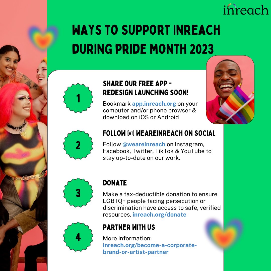 weareinreach's tweet photo. Happy Pride! ππ³οΈββ§οΈ
During Pride and beyond, InReach is here for LGBTQ+ people seeking asylum in the U.S., trans Americans fleeing anti-trans legislation, and ANY community member under attack.
Support our work to help ensure #SafeHelpIsInReach: https://t.co/E5mH5a4Cct https://t.co/rVWvpdP6Gc