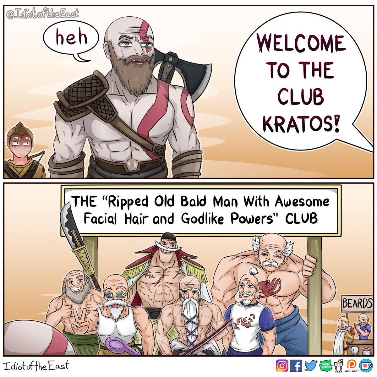 Kratos' anime club 💪

#anime #AnimeArt #comics #webcomic