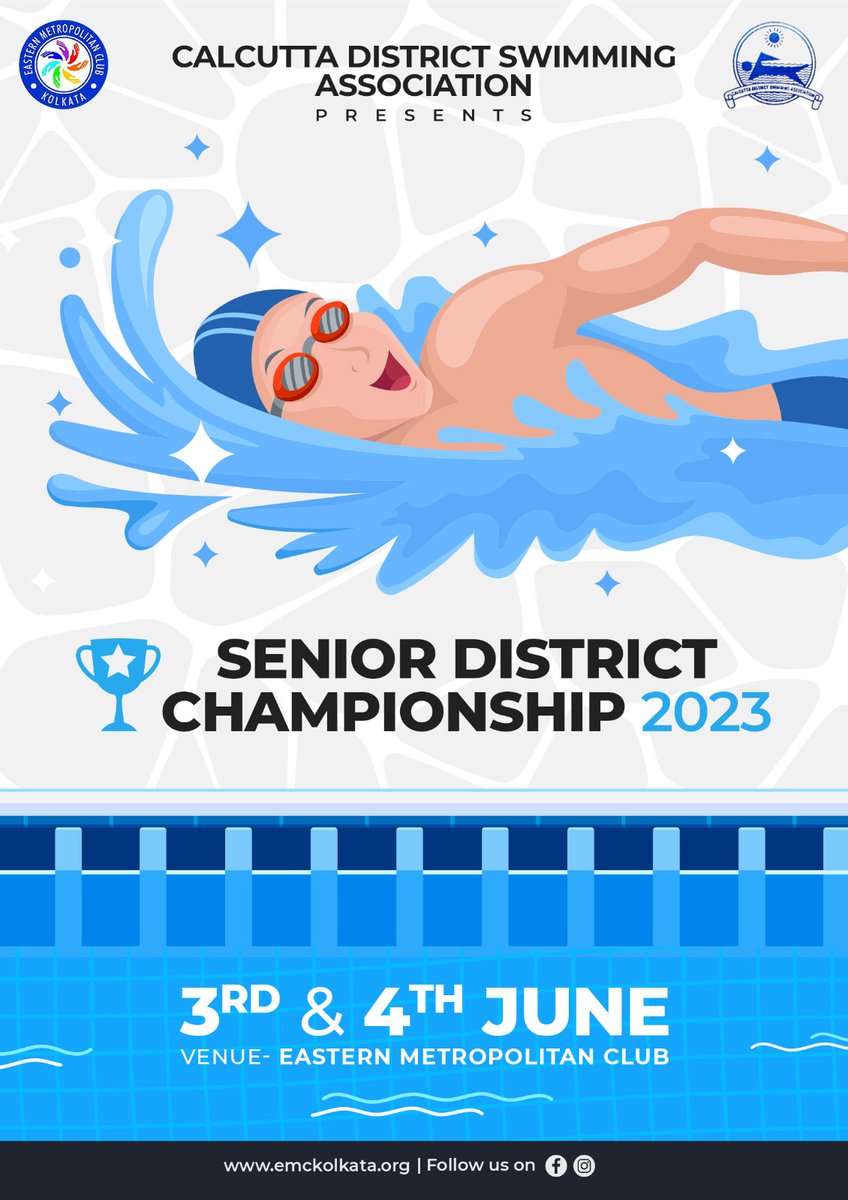 EasternMetropo1's tweet photo. Senior District Swimming 🏆 Championship, Calcutta District Swimming Association alongside Eastern Metropolitan Club 

#easternmetropolitanclub  #swimmingclub #swimming #club #clubbing #seniordistrictchampionship  #swimmotivation #swimminglessons #swimmingtraining https://t.co/8faSVwOOtV